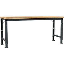 Manuflex Werkbank Profi Spezial, Tischplatte Multiplex, 2000 x 700 mm, anthrazit