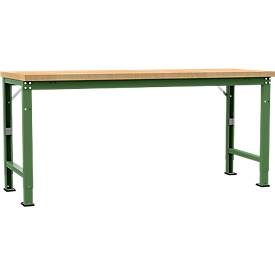 Manuflex Werkbank Profi Spezial, Tischplatte Multiplex, 2000 x 700 mm, resedagrün