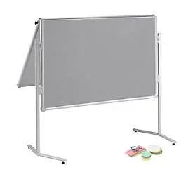 MAUL Moderationstafel Pro, klappbar, Textil/Textil grau + Moderationskarten-Set mit 360 Karten und 200 Pin-Nadeln