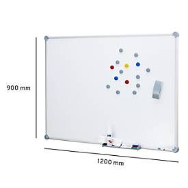 MAUL Whiteboard 2000 + 31teiliges Zubehör-Set, platingrau