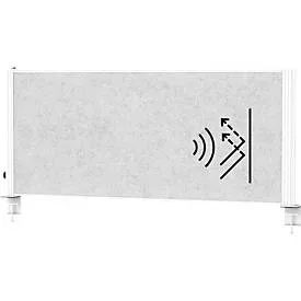 MAUL Tisch-Trennwand MAULconnecto Uplight, L 1200 x H 500 mm, LED-Beleuchtung, weiss