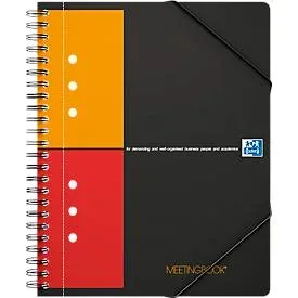 Meetingbook Oxford International A5+, doppelspiralgebunden, kariert, 80 Blatt, SKRIBZEE®-komp., 5 Stück