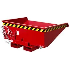 Mini-Spänebehälter Typ EXPO-E 275, Seilzug-Kippvorgang, Inhalt 0,275 m³, bis 750 kg, feuerrot RAL 3000