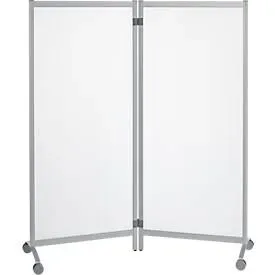 Mobile Trennwand, desinfektionsmittelbeständig, 2 Elemente, semitransparent