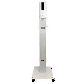 Mobile Hygienestation Manuflex Proficlean Sensor S, B 400 x T 380 x H 1298 mm, mit Sensorspender und Tropfschale, inkl. Händedesinfektionsmittel & Batterien