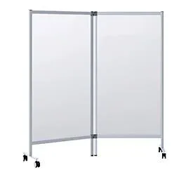 Mobiler Spuckschutz-Doppeltrenner Modell A, Acrylglas, Stärke 3 mm, B 1715 x T 390 x H 1800 mm, mit Rollen