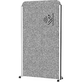 Mobiles MAUL Stellwandsystem MAULcocoon Akustik, B 1000 x H 1800 mm, dunkelgraue Oberfläche, silber