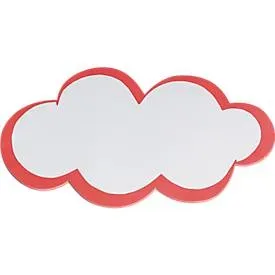 Moderationskarten, wolkenförmig, 250 x 420 mm, 20 Stück, weiss/rot