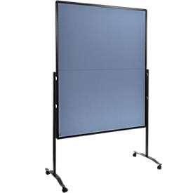 Legamaster PREMIUM PLUS Moderationswand klappbar, höhenverstellbar, Hoch- und Querformat, Filz, blau-grau