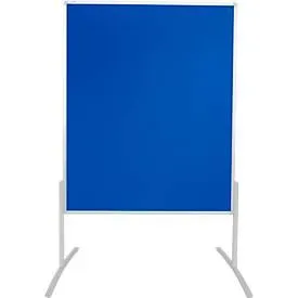 Moderationstafel Franken Pro Line, Hoch- & Querformat, beidseitig verwendbar, B 1200 x H 1500 mm, Filzoberfläche blau