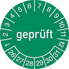 moedel Prüfplaketten 2026?2031, Folie, Ø 30 mm, 10 Stück/Bogen, langlebig, klare Jahreskennzeichnung