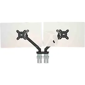 Monitorarm BakkerElkhuizen BE Flexible Dual, für 2 Monitore, bis 10 kg, dreh-, neig- und schwenkbar, 80 mm Klemmweite, VESA-komaptibel, ergonomisch, Höhenverstellbar von 170 bis 582 mm, schwarz