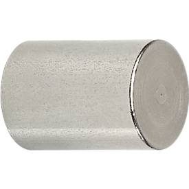 Neodym-Stabgreifmagnet MAUL, Haftkraft 19 kg, 2 Stück, Ø 25 x H 35 mm, Stahlgehäuse, hellsilber