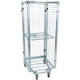 Anti-Diebstahl-Behälter, mit Stahlboden, nestbar, Höhe 1.880 mm, mit Zwischenboden