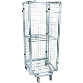 Anti-Diebstahl-Behälter, mit Stahlboden, nestbar, Höhe 1.880 mm, mit Zwischenboden
