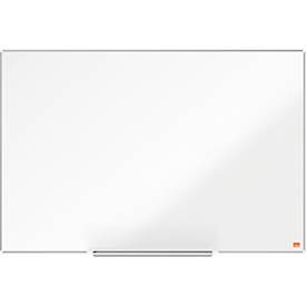 Nobo Impression Pro Wandmontierbares Magnetisches Whiteboard 1915402 Lackierter Stahl Schlankes Alurahmen InvisaMount-Montagesystem 900 x 600 mm Weiss