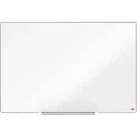 Nobo Impression Pro Wandmontierbares Magnetisches Whiteboard 1915395 Emaille Schlankes Alurahmen InvisaMount-Montagesystem 900 x 600 mm Weiss