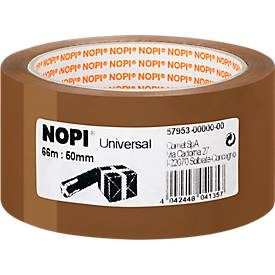 Nopi® Packband Universal 4040, L 66 m x B 50 mm, braun, 6 Rollen