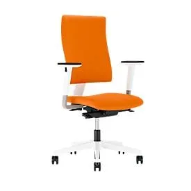 NowyStyl Bürostuhl 4ME, Synchronmechanik, ohne Armlehnen, höhenverstellbare Rückenlehne, weiss/orange