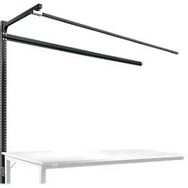 Aufbauportal m. Ausleger, Ansatztisch STANDARD Arbeitstisch/Werkbank UNIVERSAL/PROFI, 2000 mm, anthrazit