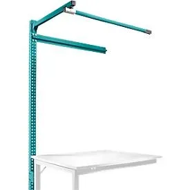Aufbauportal m. Ausleger, Ansatztisch SPEZIAL Arbeitstisch/Werkbank UNIVERSAL/PROFI, 1250 mm, wasserblau