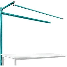 Aufbauportal m. Ausleger, Ansatztisch SPEZIAL Arbeitstisch/Werkbank UNIVERSAL/PROFI, 2000 mm, wasserblau
