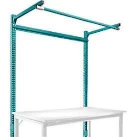 Aufbauportal m. Ausleger, Grundtisch SPEZIAL Arbeitstisch/Werkbank UNIVERSAL/PROFI, 1500 mm, wasserblau