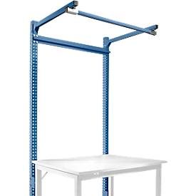 Aufbauportal m. Ausleger, Grundtisch SPEZIAL Arbeitstisch/Werkbank UNIVERSAL/PROFI, 1250 mm, brillantblau