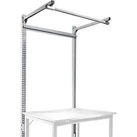 Aufbauportal m. Ausleger, Grundtisch STANDARD Arbeitstisch/Werkbank UNIVERSAL/PROFI, 1250 mm, alusilber