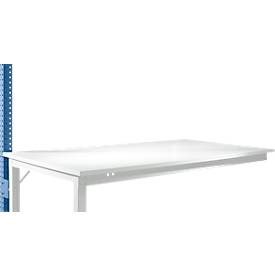 Aufbauportal, niedrig, Ansatztisch STANDARD Arbeitstisch/Werkbank UNIVERSAL/PROFI, brillantblau
