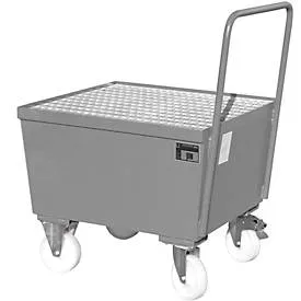 Auffangwanne Typ AW-F1, fahrbar, grau RAL7005