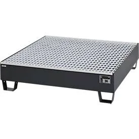 Auffangwanne Schäfer Shop Pure 4/200, mit verzinktem Gitterrost, L 1200 x B 1200 x H 290 mm, unterfahrbar, Stahl, anthrazit RAL 7016
