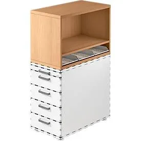 Standcontainer Office Braun Holz 42.8 cm 53 cm 80 cm - Farbe: buche - Material: Holzwerkstoff - Standcontainer