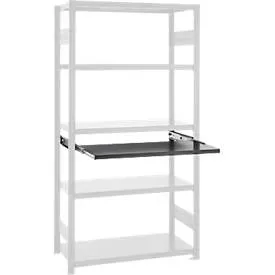Auszugboden für ORDO Business Regalsysteme, Teleskopschienen-Vollauszug, höhenverstellbar, B 1000 x T 500 mm, Tragkraft 60 kg, tiefschwarz RAL 9005