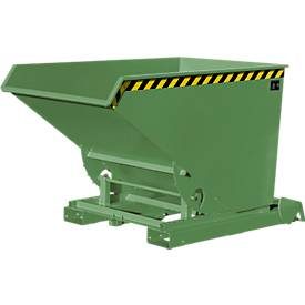 Automatischer Kippbehälter Bauer Typ 4A 1200, 3 Entriegelungspunkte, Abrollsystem, Inhalt 1,2 m³, bis 1500 kg, resedagrün RAL 6011