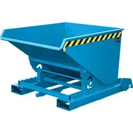 Automatischer Kippbehälter Bauer Typ 4A 600, 3 Entriegelungspunkte, Abrollsystem, Inhalt 0,6 m³, bis 1000 kg, lichtblau RAL 5012