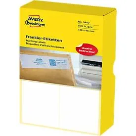 AVERY Zweckform Frankieretiketten 3442 Weiss 138 x 48 mm 250 Blatt à 2 Etiketten