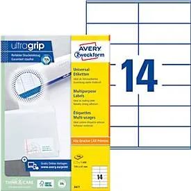 AVERY ZWECKFORM Universal-Etikett. 105x41mm 3477 weiss 1400 Stk./100 Blatt