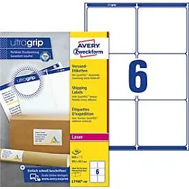 AVERY ZWECKFORM Versand-Etiketten 99,1x93,1mm L7166-100 weiss 600 Stk./100 Blatt