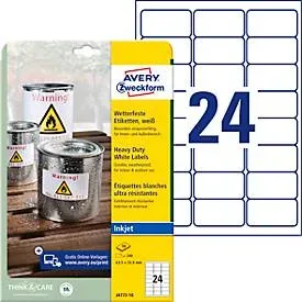 AVERY ZWECKFORM Etiketten 63,5&times;33,9mm J4773-10 240 St&uuml;ck