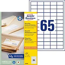 AVERY ZWECKFORM Etiketten 38x21,2mm LR3666 recycling 6500 St&uuml;ck