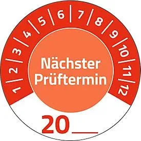 Avery Zweckform Prüfplaketten nächster Termin 20xx, Ø 30 mm, PVC-Folie auf Papier, rot