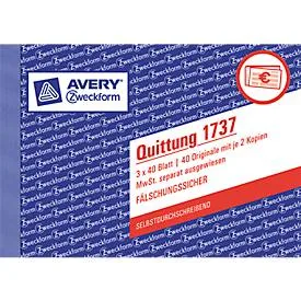 Avery Zweckform Quittung, MwSt. Nr. 1737