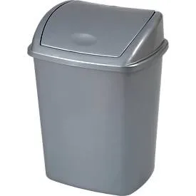 Abfallbehälter Vepa Bins, Volumen 15 l, mit Deckel, rechteckig, L 235 x B 300 x H 405 mm, Kunststoff, grau