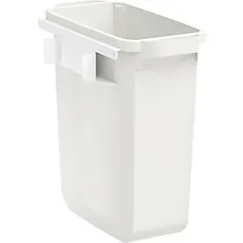 Abfallbehälter für Treston QuatreX, 60 Liter Kapazität, B 280 x T 530 x H 585 mm, Polypropylen, lichtgrau RAL 7035