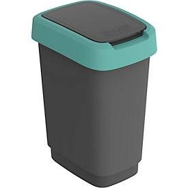 Abfalleimer Rotho TWIST, 10 l, 2 Öffnungsmöglichkeiten, Kunststoff, grün