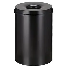 Abfallsammler 50 L, selbstlöschend, Korpus schwarz/Deckel schwarz