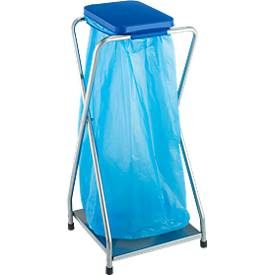 Abfallsammler mit Boden, 70 l, Deckel blau
