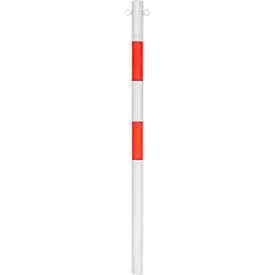 Absperrpfosten zum Einbetonieren, ø 60 mm, weiss/rot