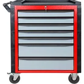ADB Werkstattwagen HQ, 7 Schubladen, Schiebegriff, Zentralverschluss, B 750 x T 475 x H 985 mm, silbergrau RAL 7001